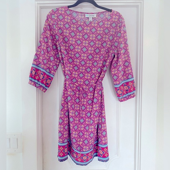 Coolibar UPF +50 UV Protection Sun Dress Size Small Pink Turqoise - Picture 2 of 8